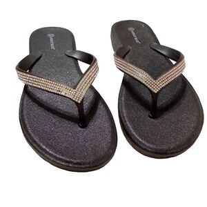 Ashley Blue Black Sandals with Silver Accents